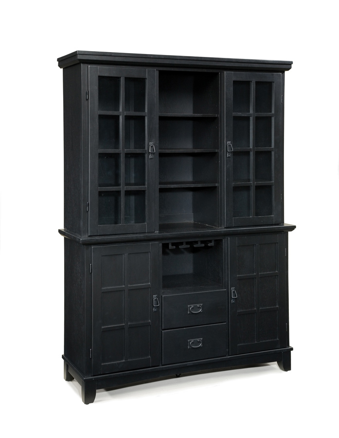 Home Styles Arts and Crafts Dining Buffet and Hutch - Ebony