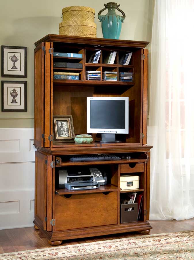 Home Styles Homestead Compact Office Cabinet and Hutch