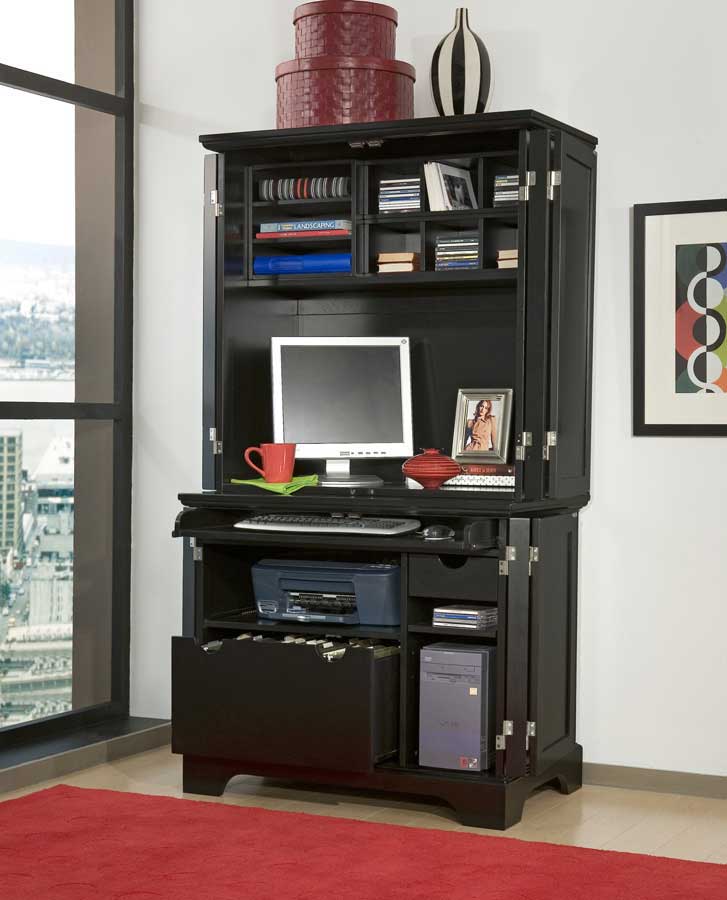 Home Styles Bedford Compact Office Cabinet and Hutch