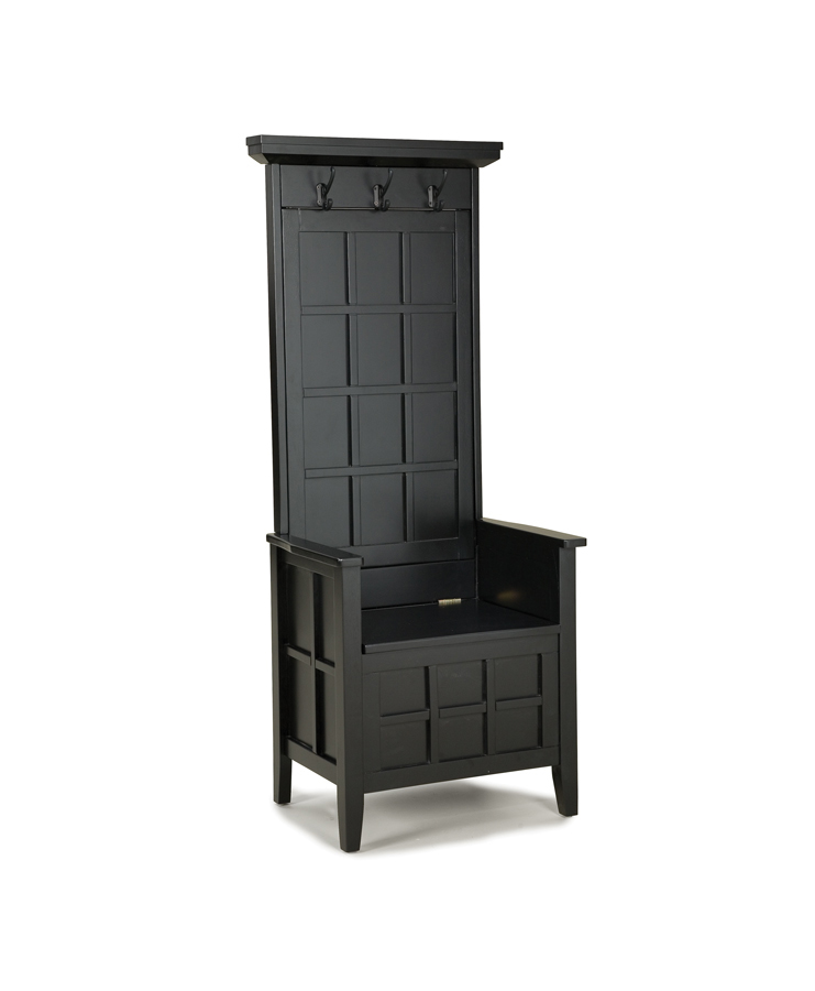 Home Styles Mini Hall Tree and Storage Bench Black 88564749 at