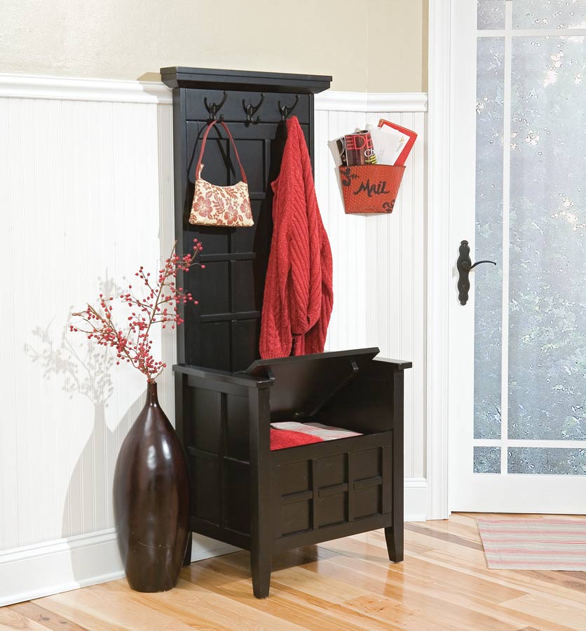 Home Styles Mini Hall Tree and Storage Bench - Black 88-5647-49 at ...