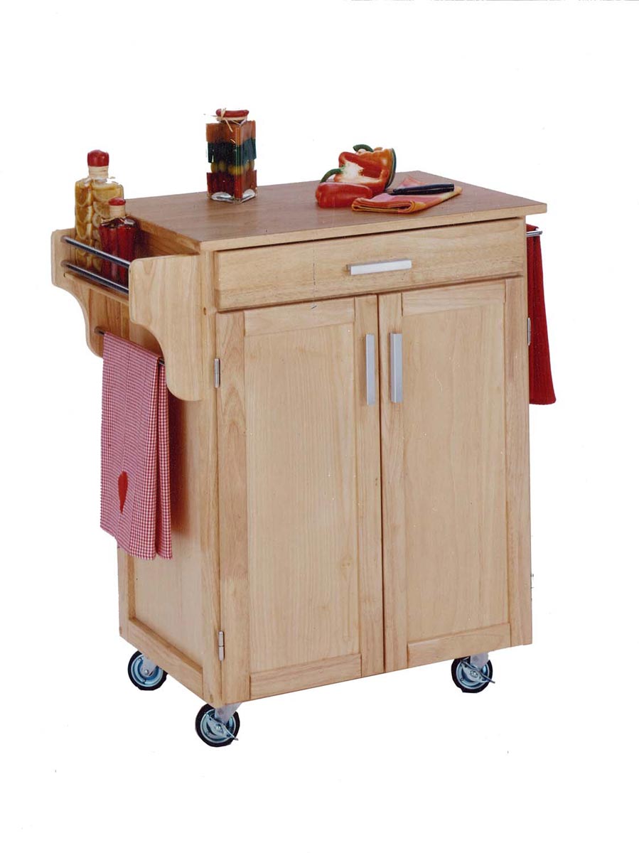 Home Styles Cuisine Cart with Wood Top - Natural