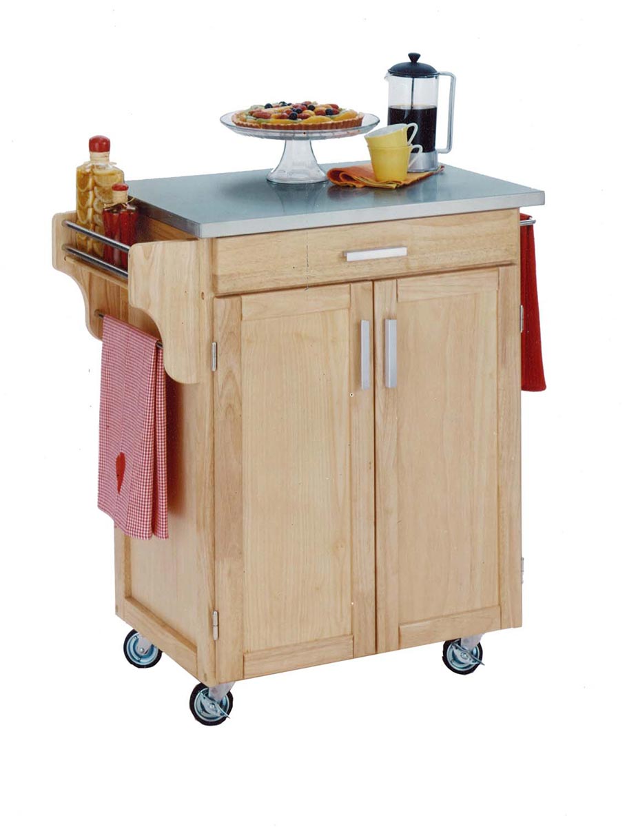 Home Styles Cuisine Cart Stainless Top - Natural