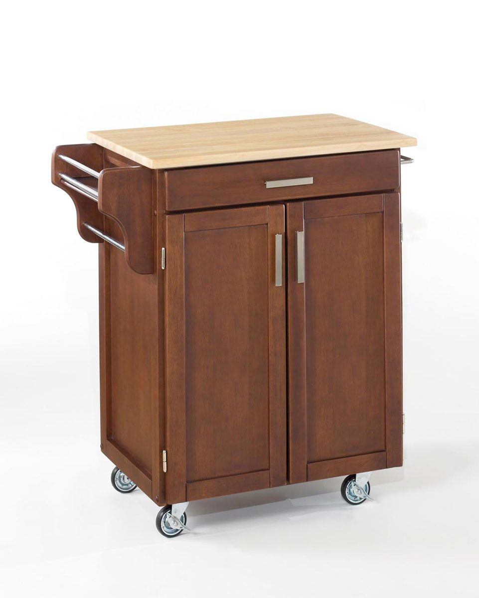 Home Styles Cuisine Cart with Wood Top - Cherry