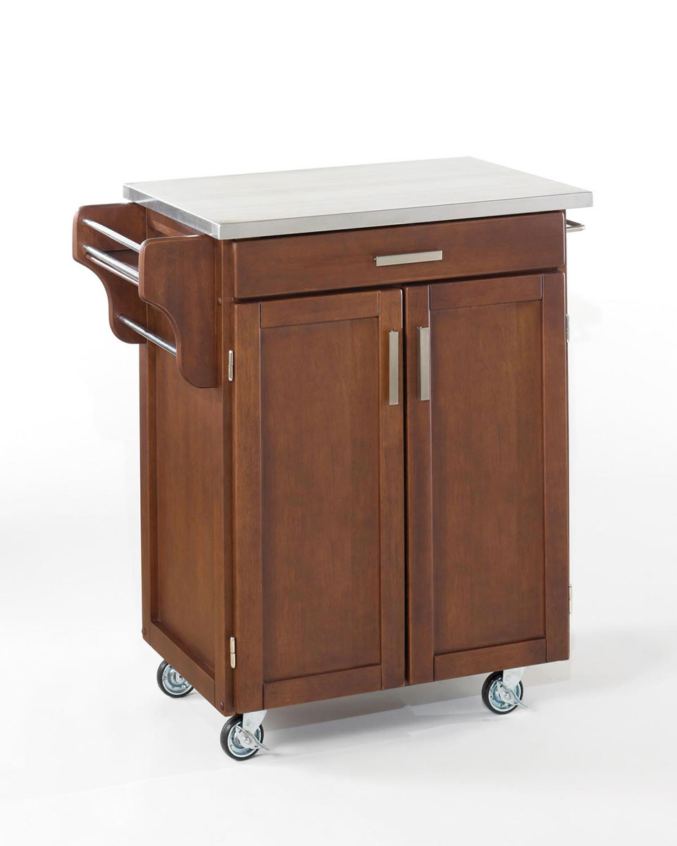 Home Styles Cuisine Cart Stainless Top - Cherry