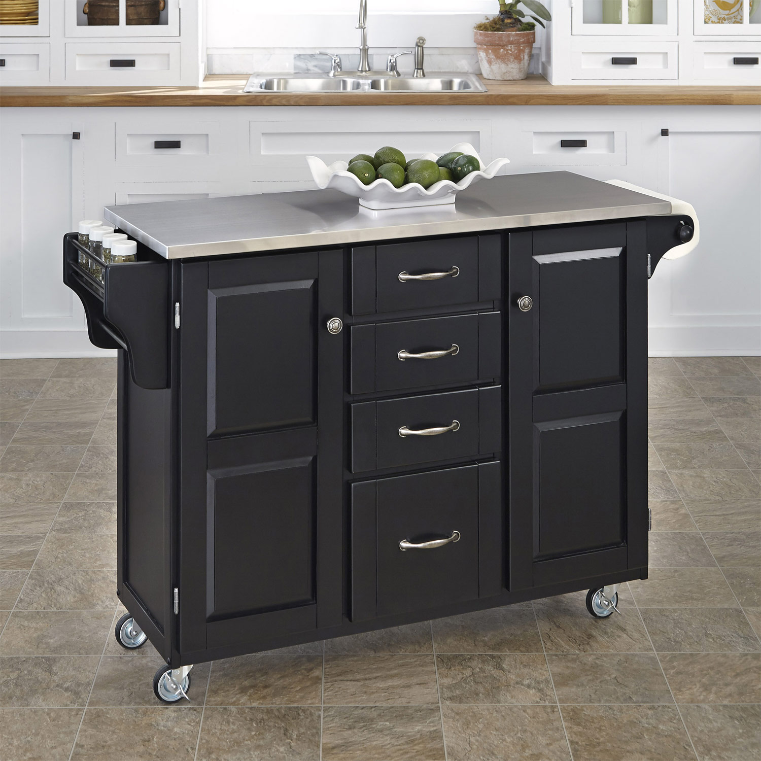 Home Styles Create-A-Cart Stainless Top - Black