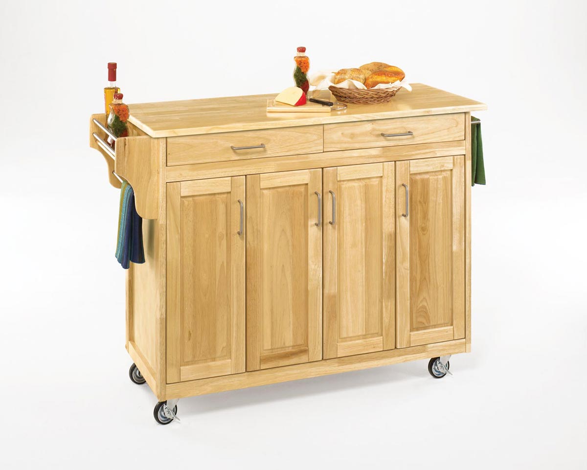 Home Styles Create-A-Cart with Wood Top - Natural