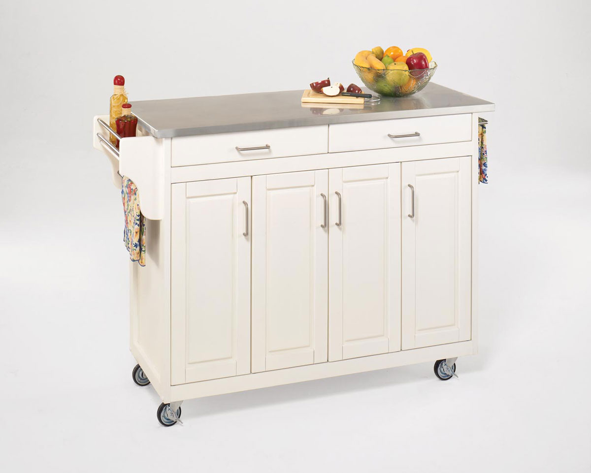 Home Styles Create-A-Cart Stainless Top - White