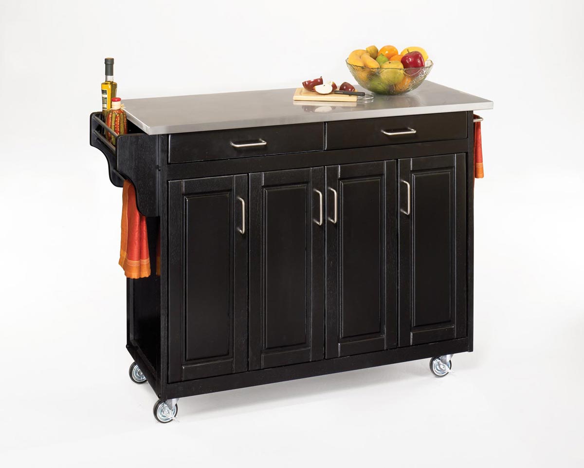 Home Styles Create-A-Cart Stainless Top - Black