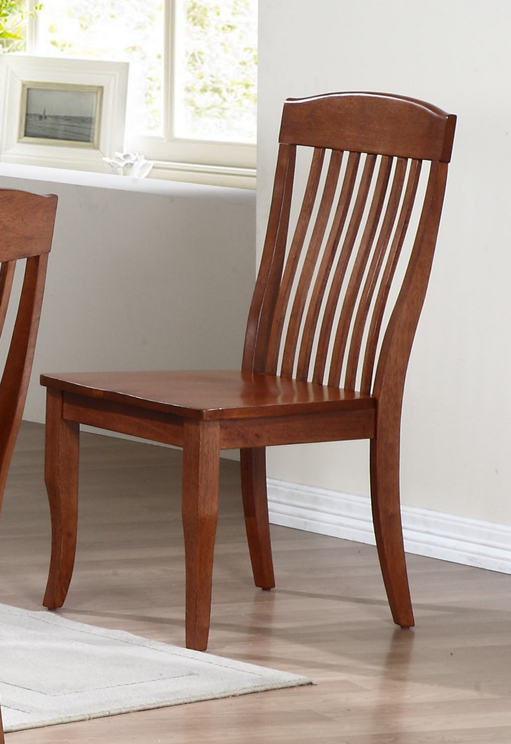 Iconic Furniture Contemporary Slat Back Dining Chair - Cinnamon/Cinnamon
