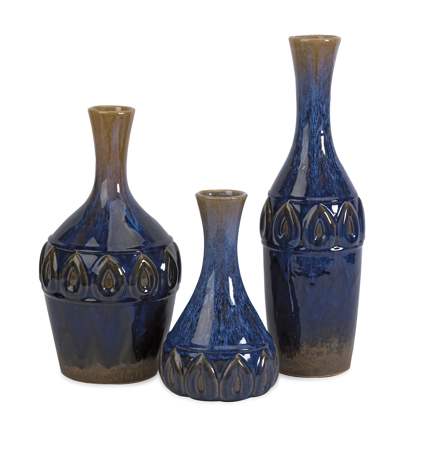 IMAX Eurasia Ceramic Vases - Set of 3