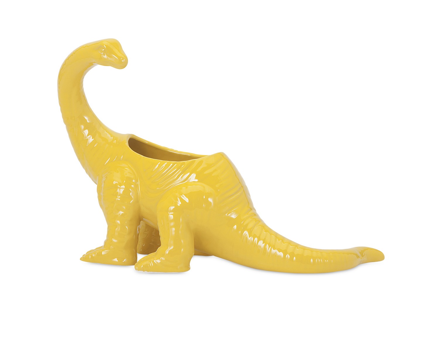 IMAX Dinosaur Yellow Ceramic Planter