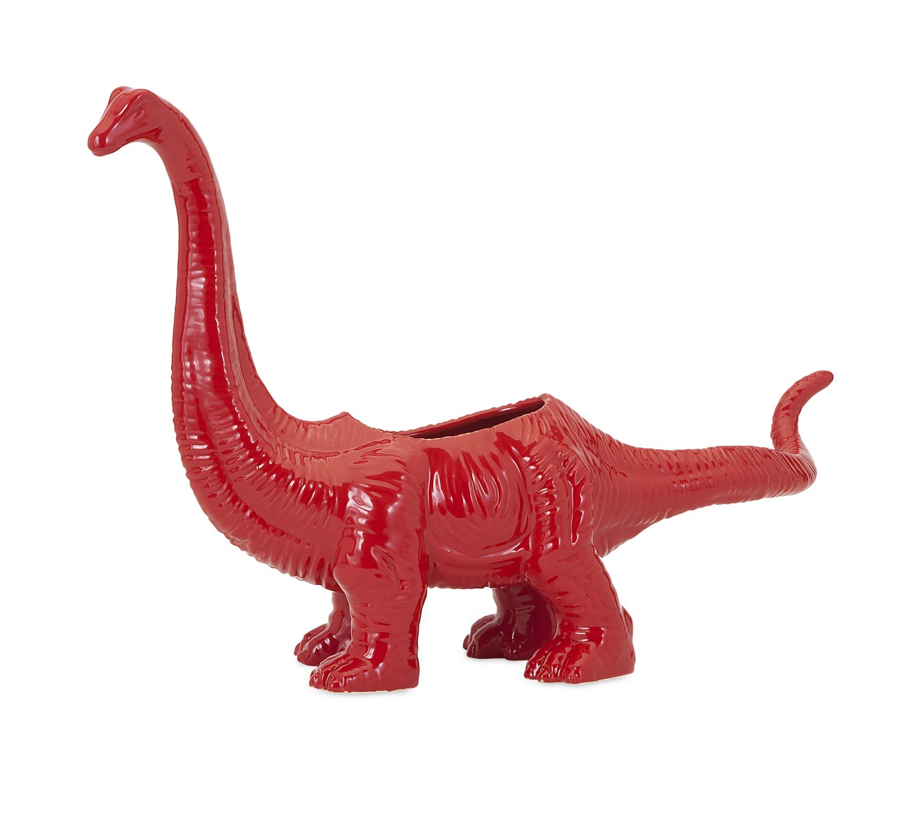 IMAX Dinosaur Red Ceramic Planter