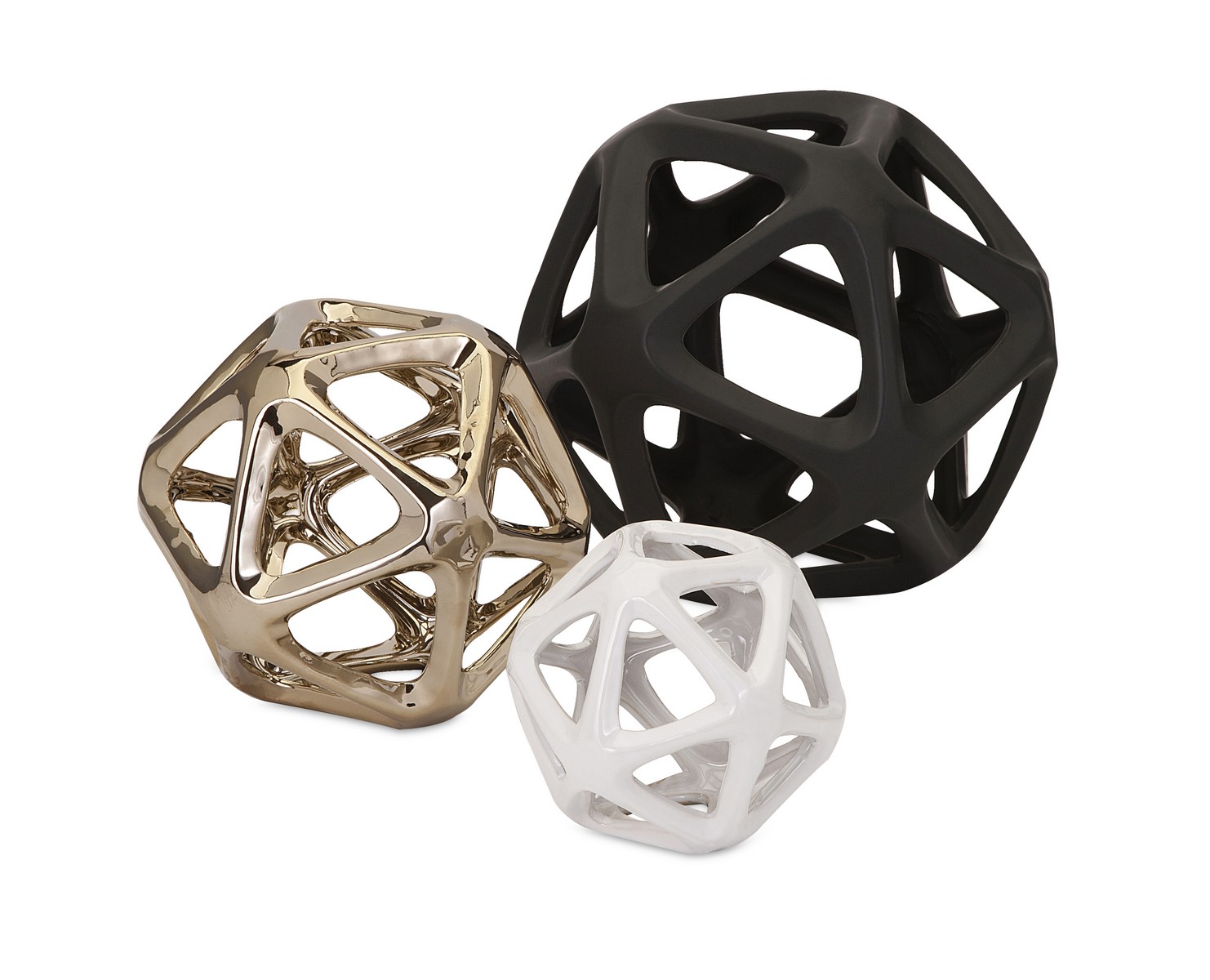 IMAX Nikki Chu Essex Ceramic Decorative Ball Set of 3 IM117473 at