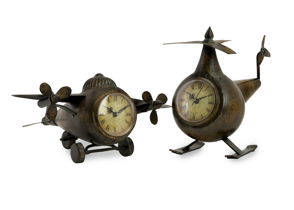 IMAX Lindbergh Aviation Clocks - Set of 2