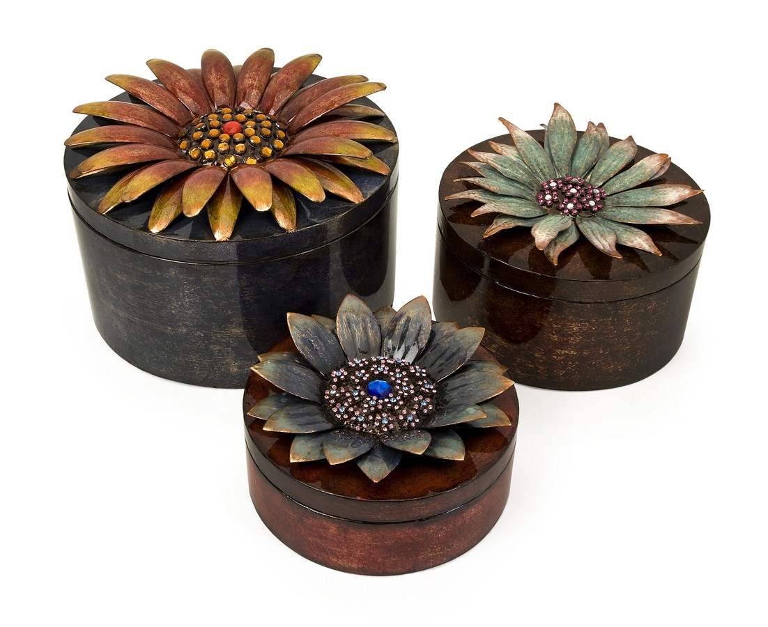 IMAX Felicity Dimensional Flower Storage Boxes - Set of 3
