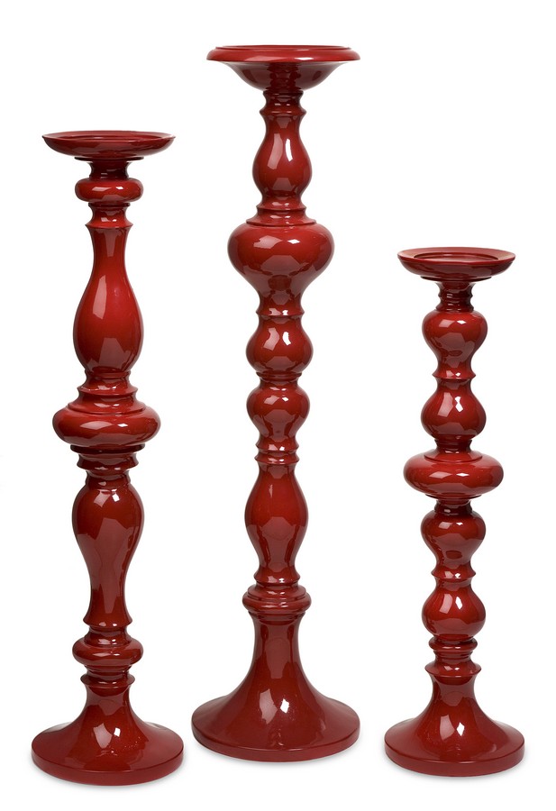IMAX Red Candle Sticks - set of 3