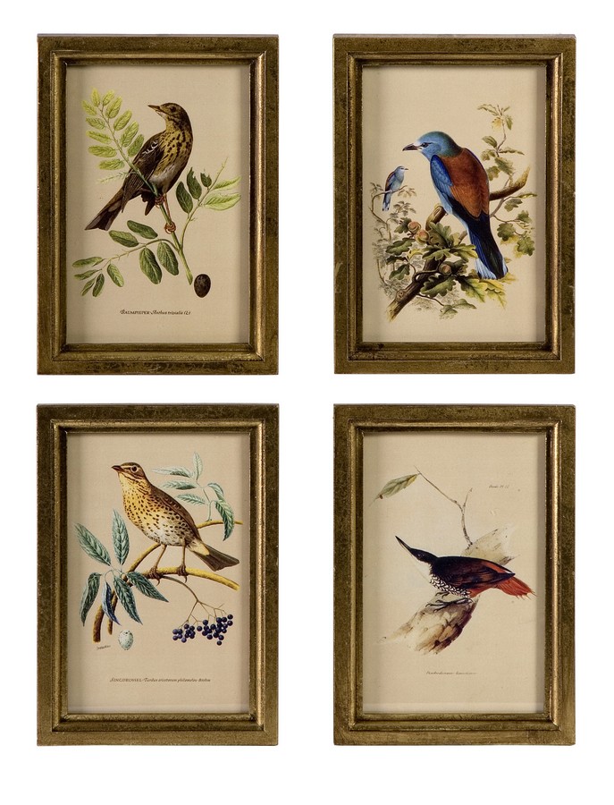 IMAX Wooden Bird Plaques - Set of 4