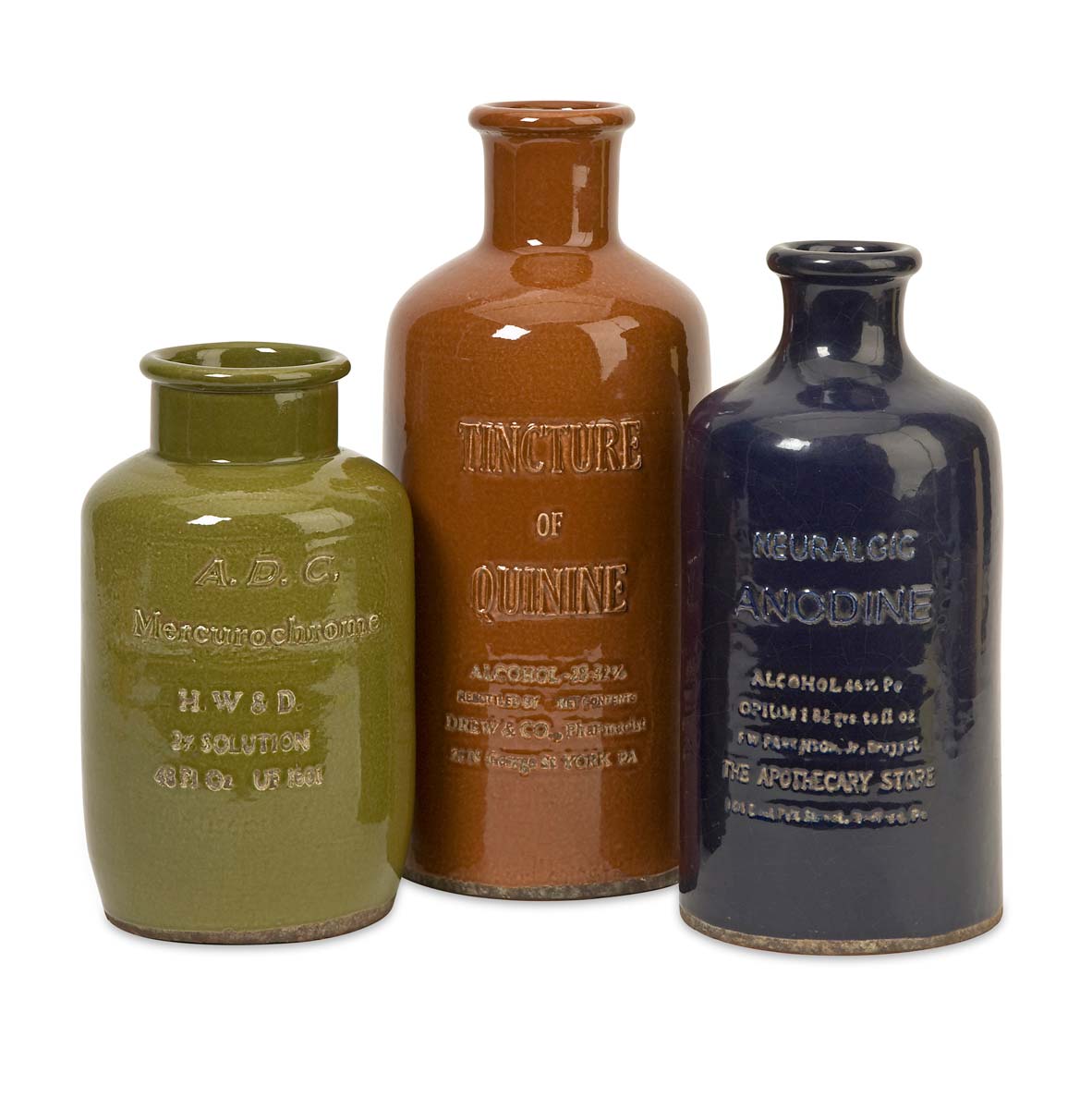 IMAX Vintage Elixir Bottles - Set of 3