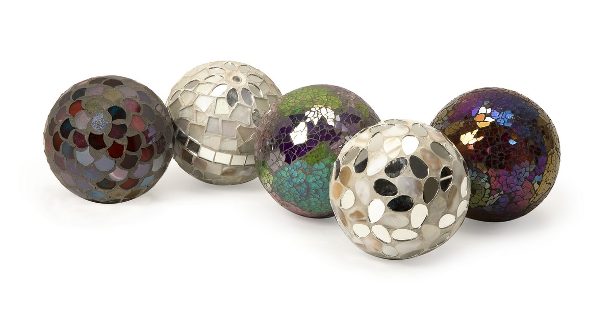 IMAX Abbot Mosaic Deco Balls - Set of 5