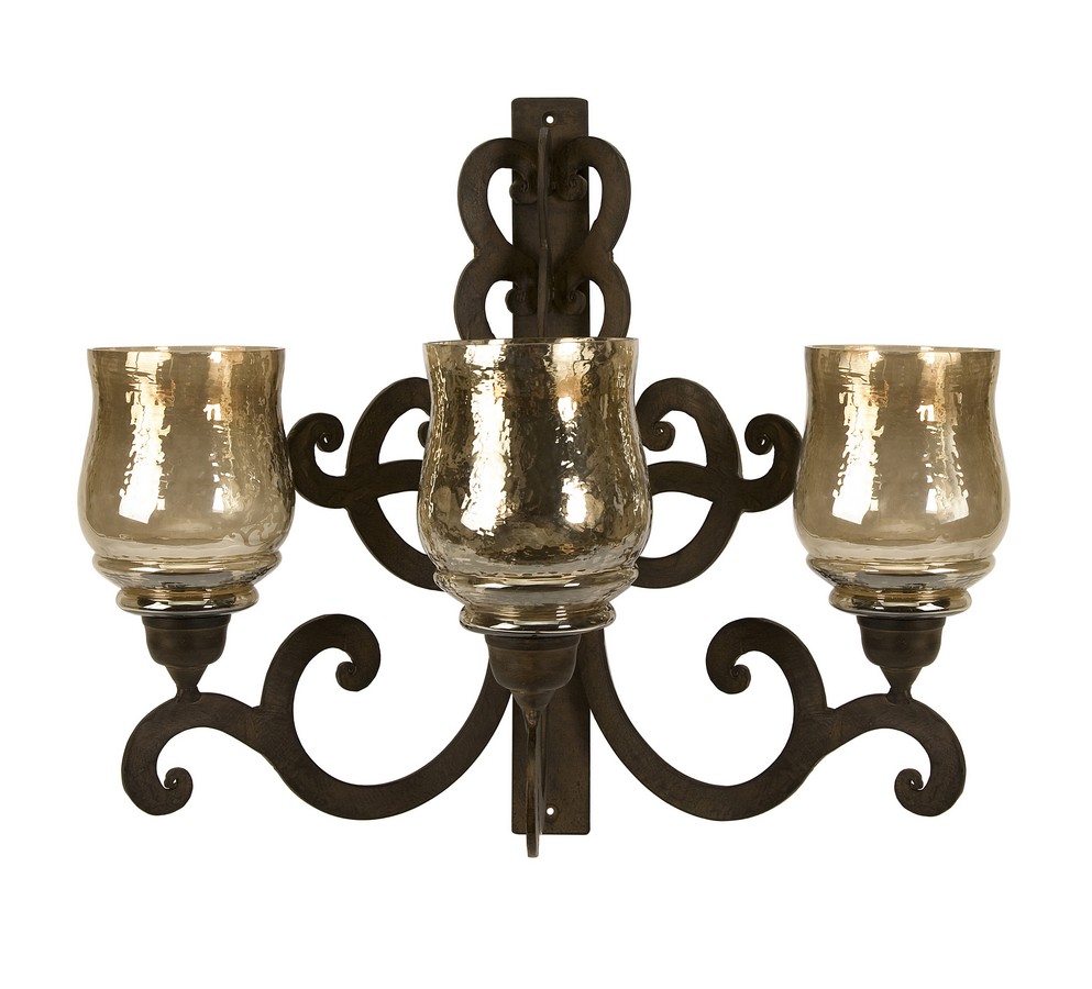 IMAX Forged Iron Triple Wall Sconce