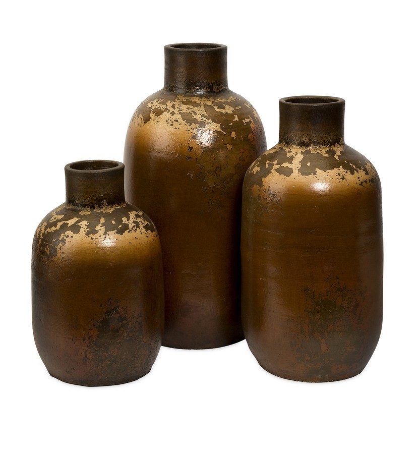 IMAX Ortega Terracotta Vases - Set of 3