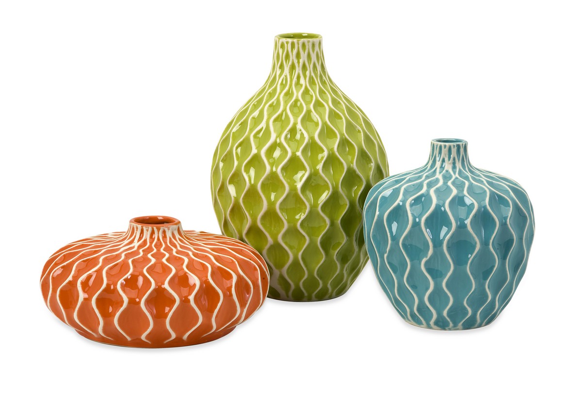 IMAX Agatha Ceramic Vases - Set of 3