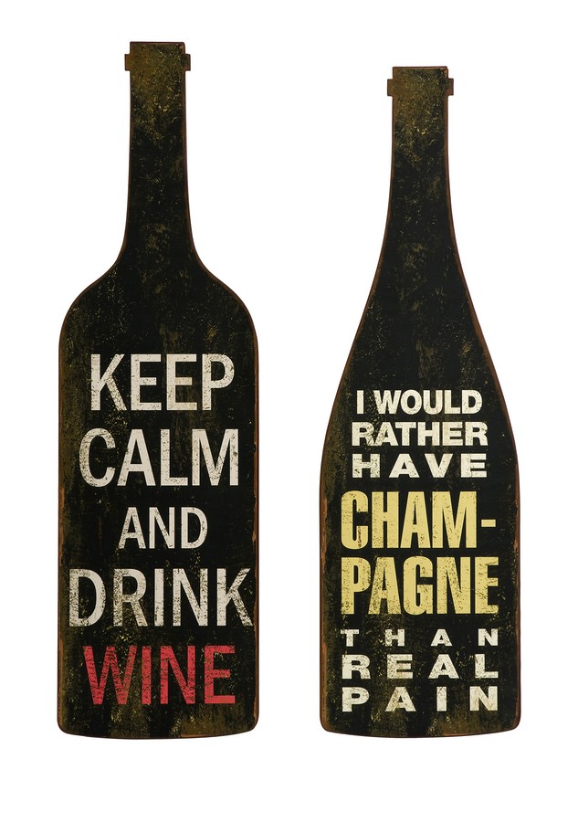 IMAX Lasalle Wine And Champagne Wall Decor - Set of 2
