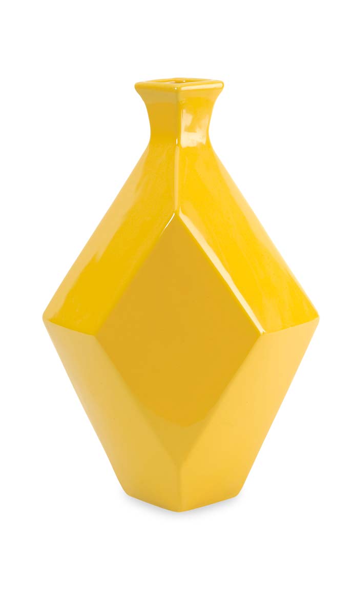 IMAX Chantal Medium Yellow Ceramic Vase