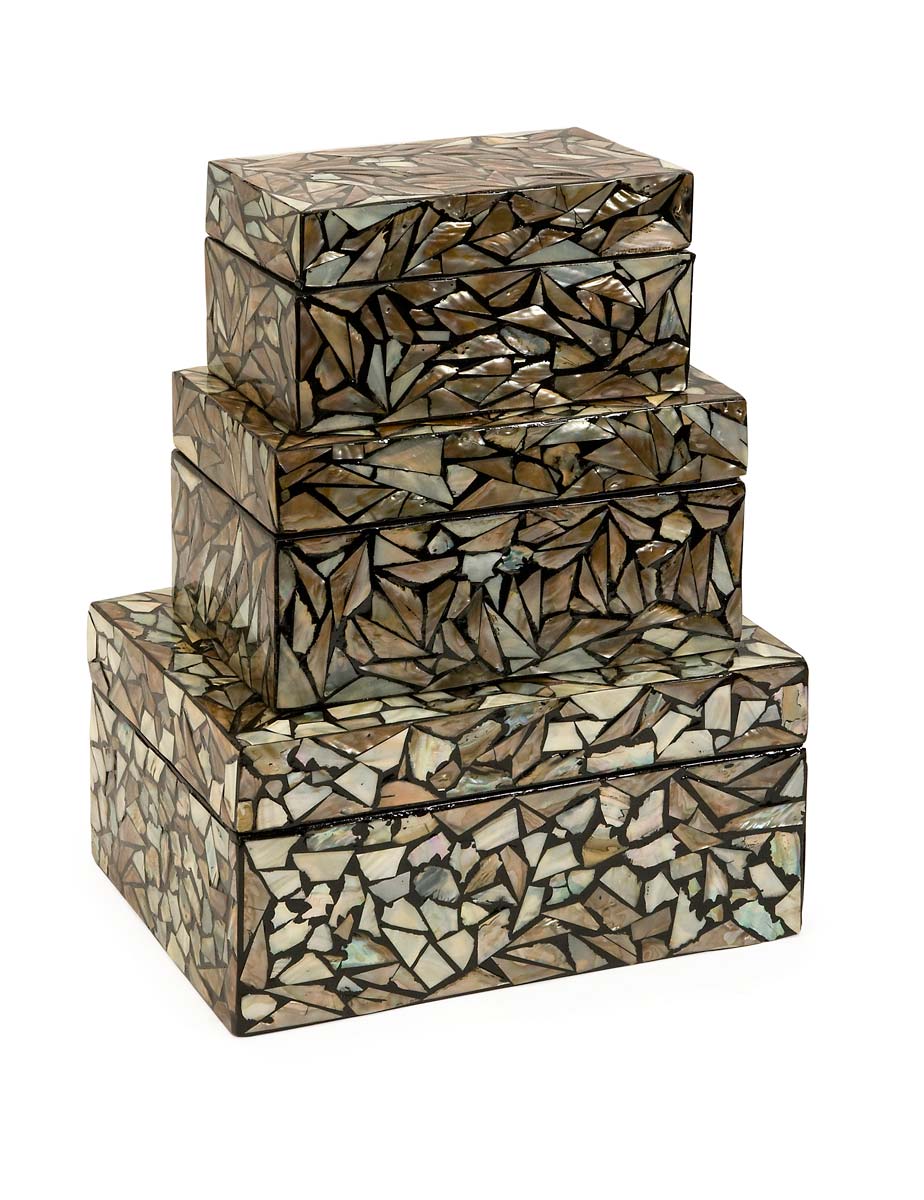 IMAX Neal Mother of Pearl Boxes - Set of 3