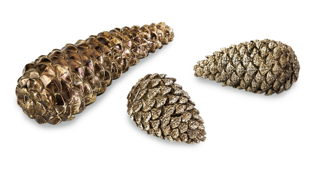 IMAX Taran Pinecone Decor - Set of 3