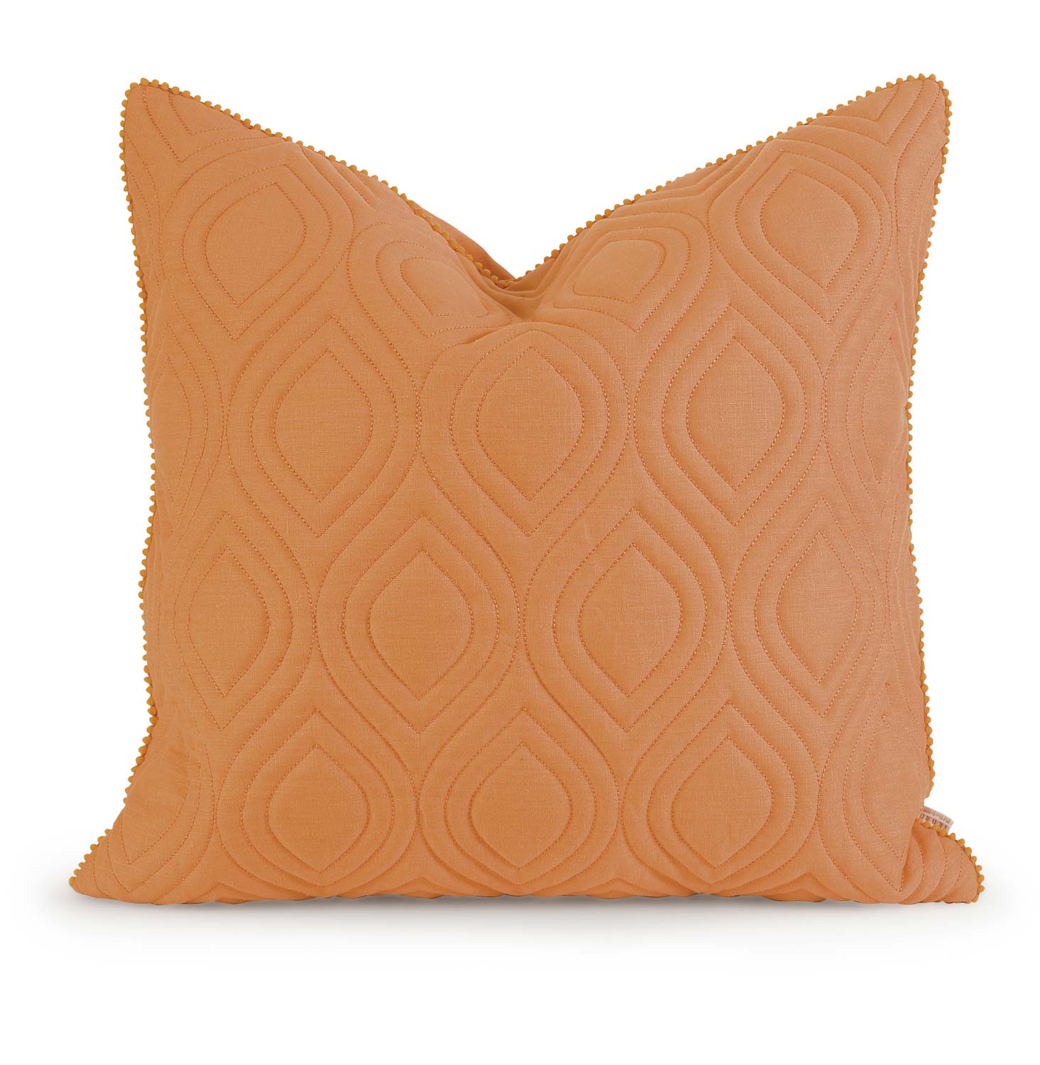 IMAX Ik Kavita Orange Linen Quilted Pillow with Down Fill