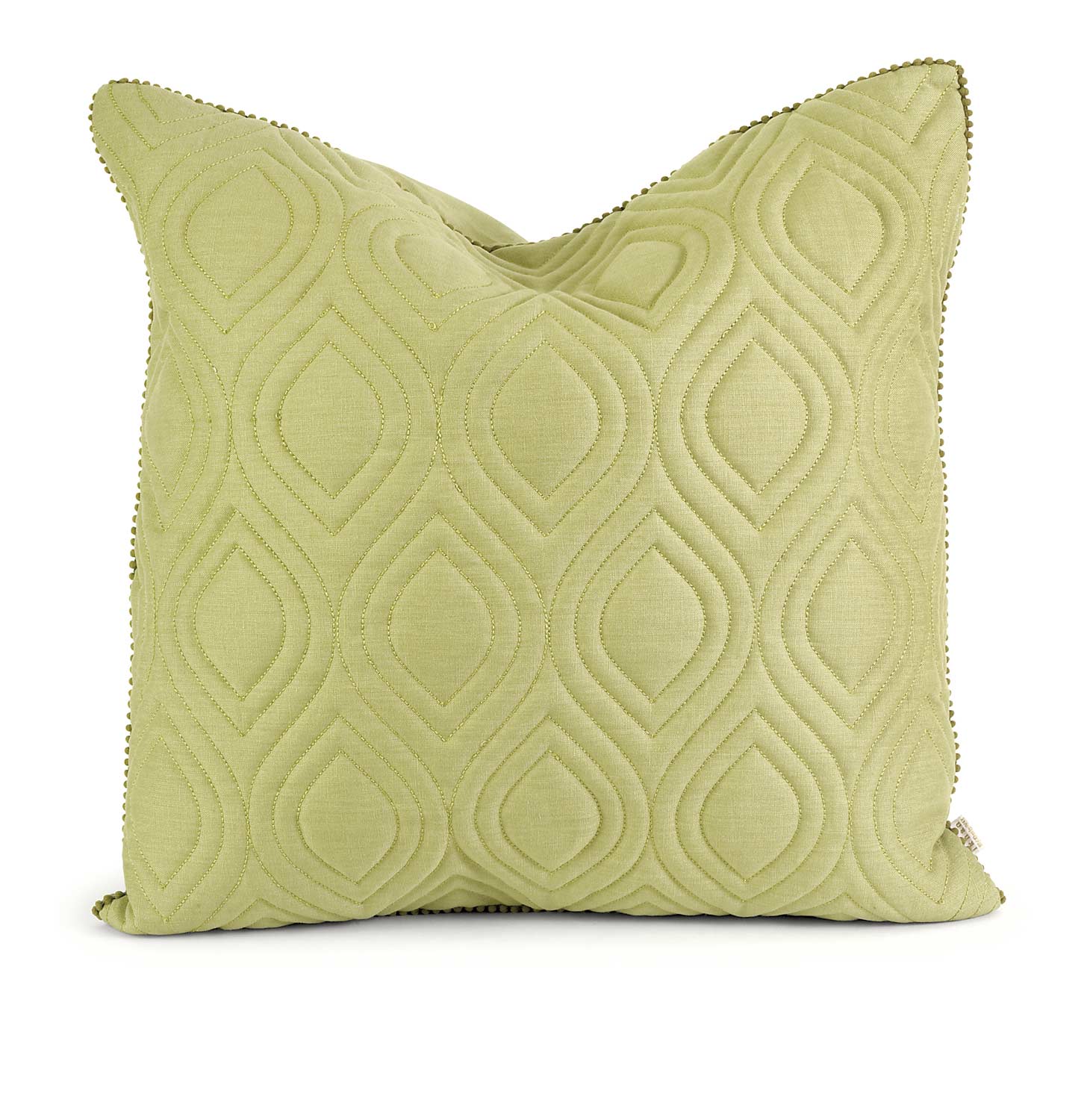IMAX Ik Kavita Green Linen Quilted Pillow with Down Fill