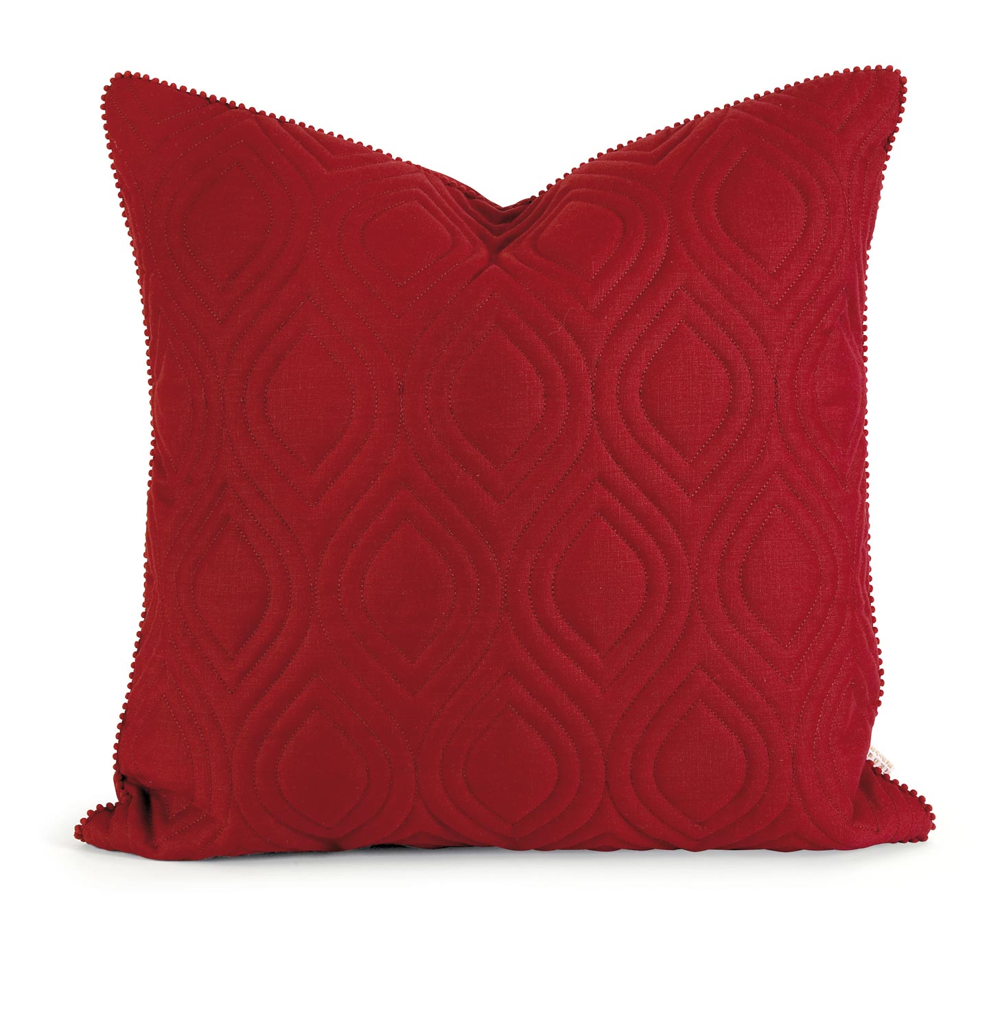 IMAX Ik Kavita Red Linen Quilted Pillow with Down Fill