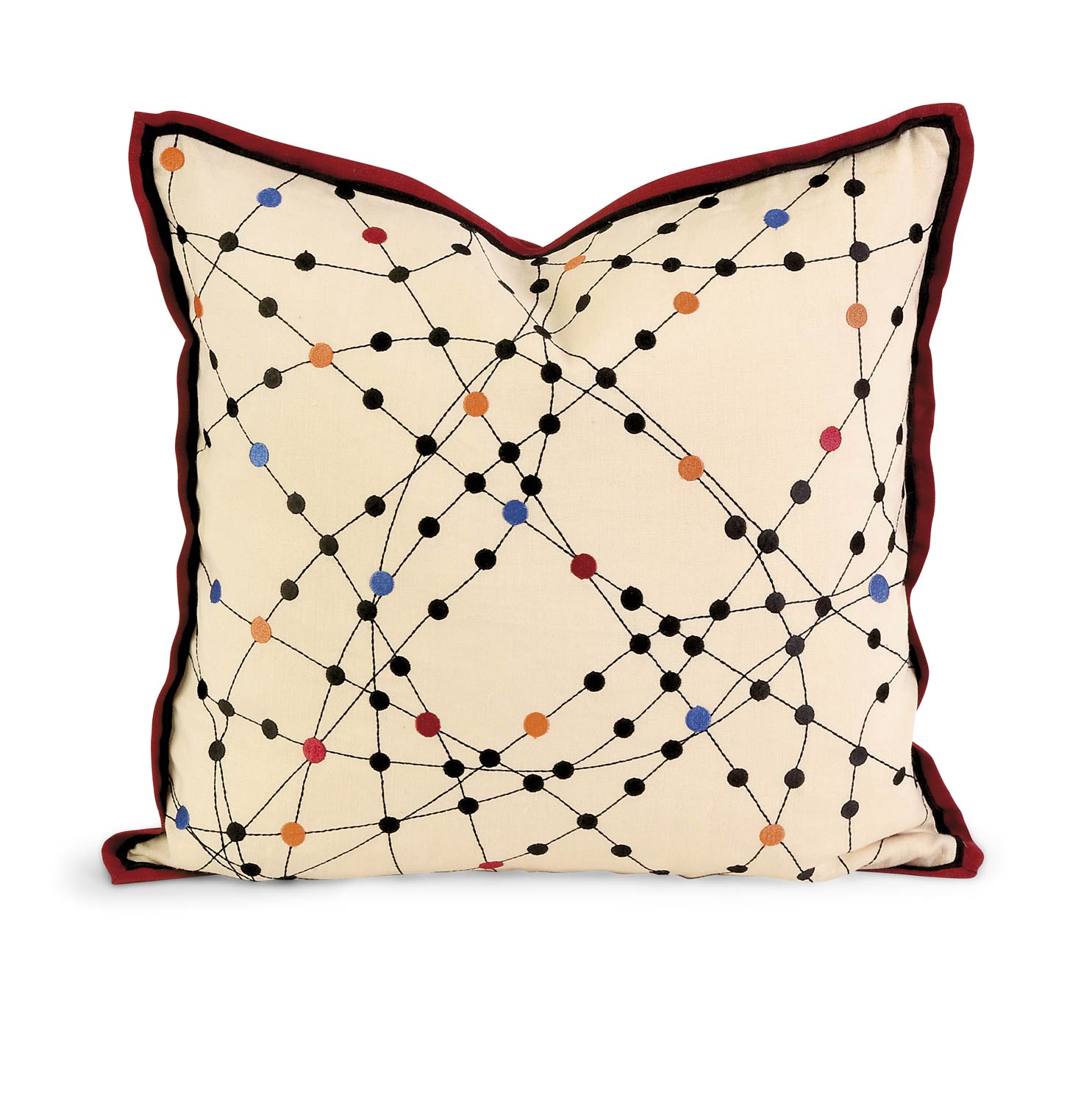 IMAX Ik Xander Embroidered Linen Pillow with Down Fill
