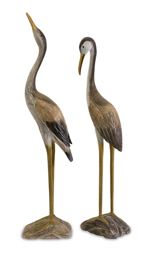 IMAX Reeds Wood Cranes- Set of 2