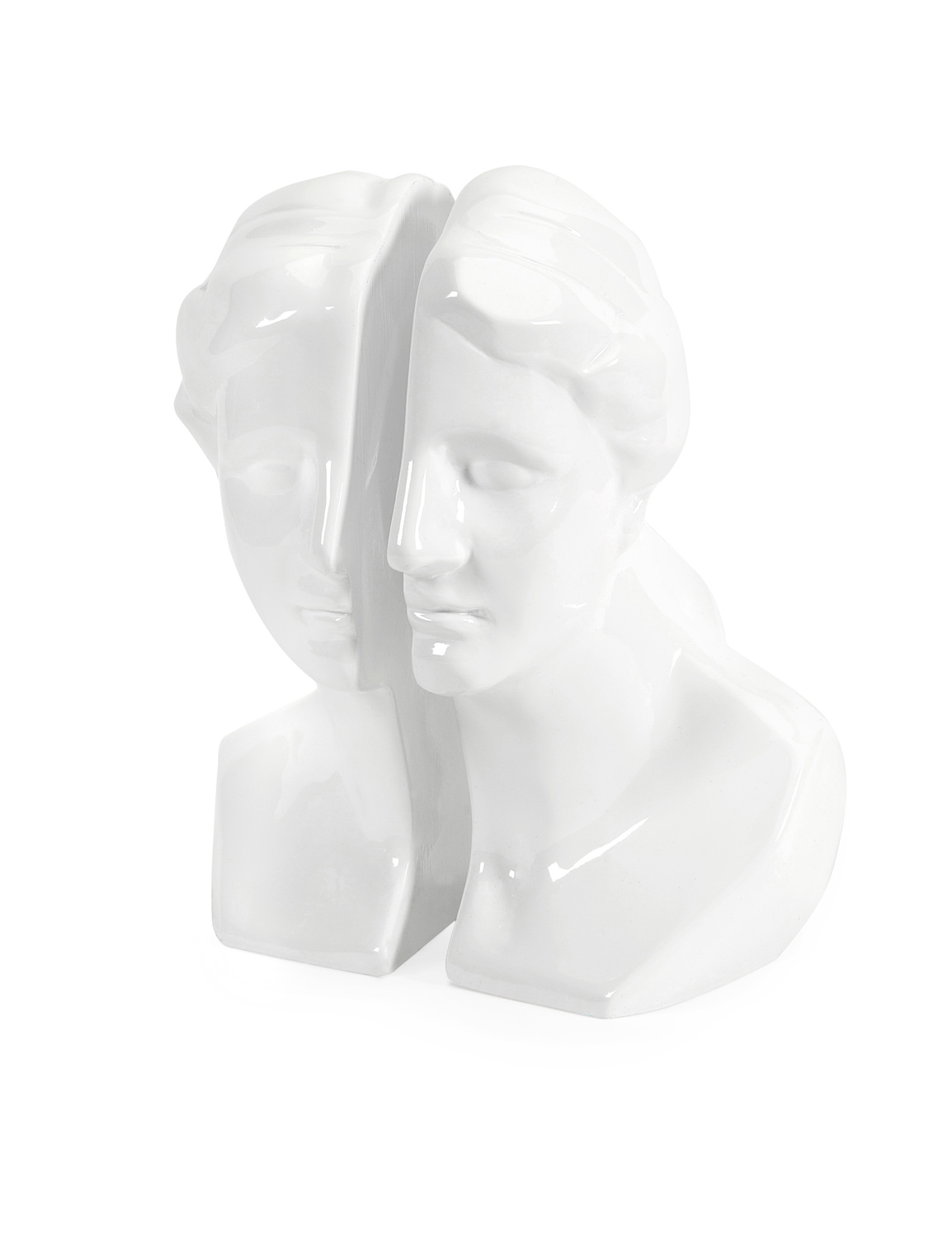 IMAX White Greek Lady Bookends - Set of 2