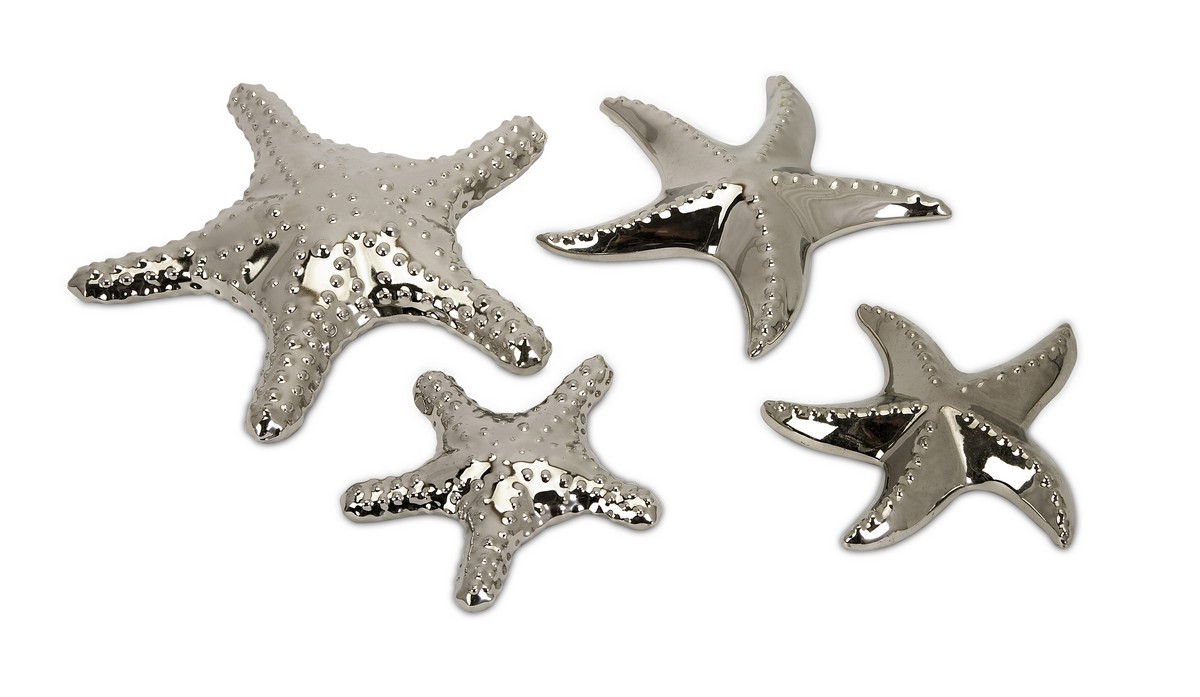 IMAX Cortland Silver Star Fish - Set of 4