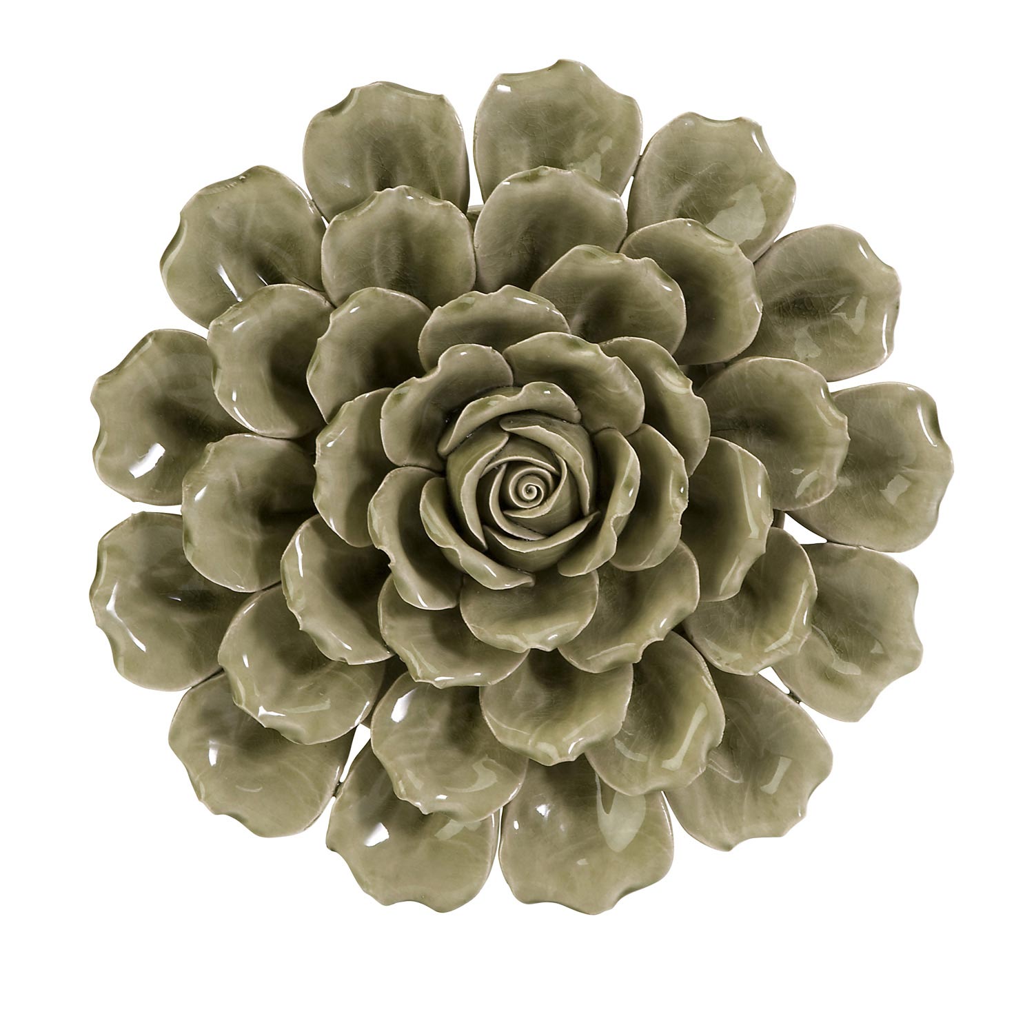 IMAX Magdalyn Green Ceramic Wall Flower