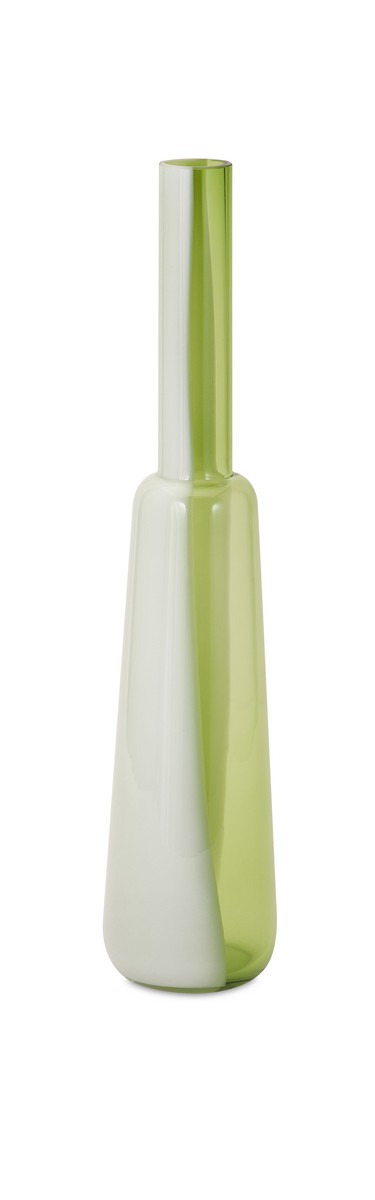 IMAX Arlo Green and White Glass Vase