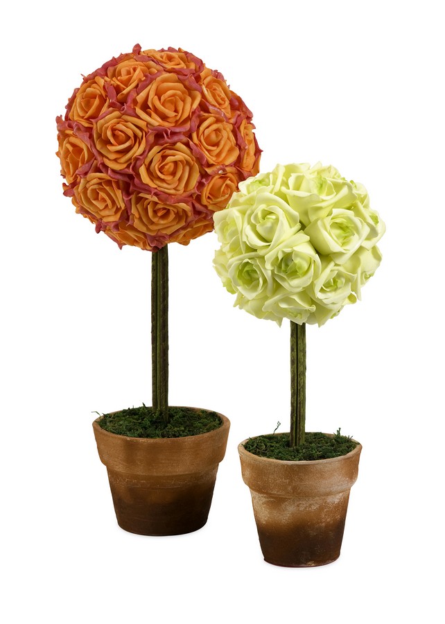 IMAX Aidelle Rose Topiaries - Set of 2