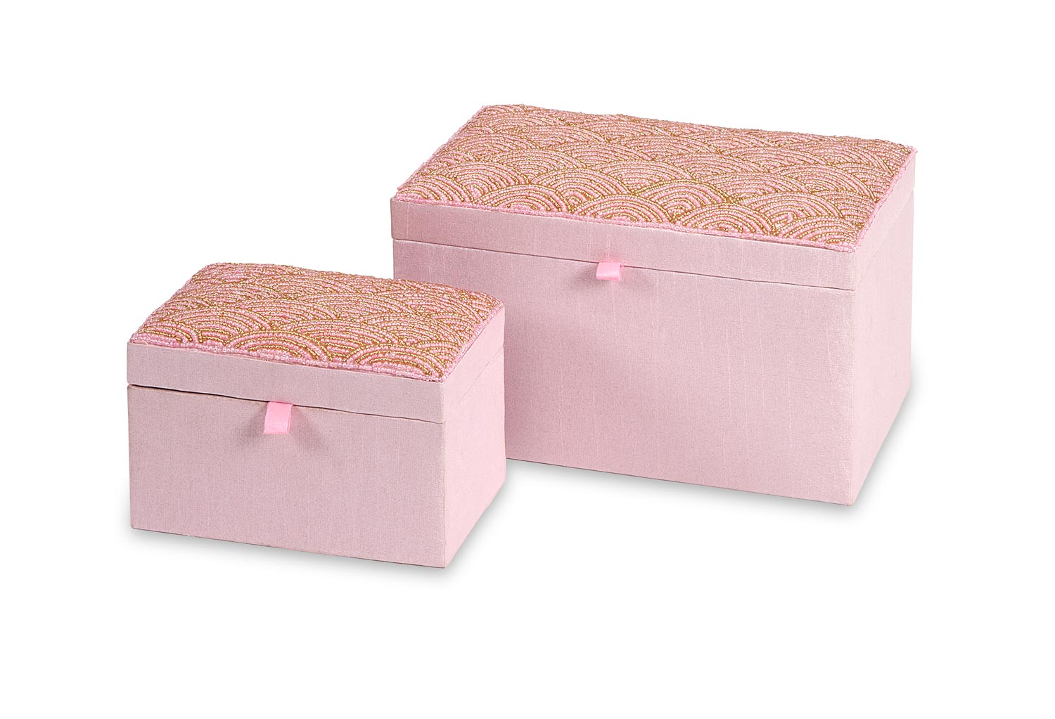 IMAX Beaded Pink Boxes - Set of 2