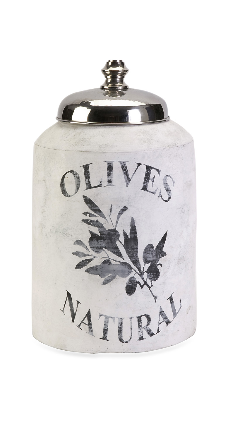 IMAX Small Olive Jar with Nickel Lid