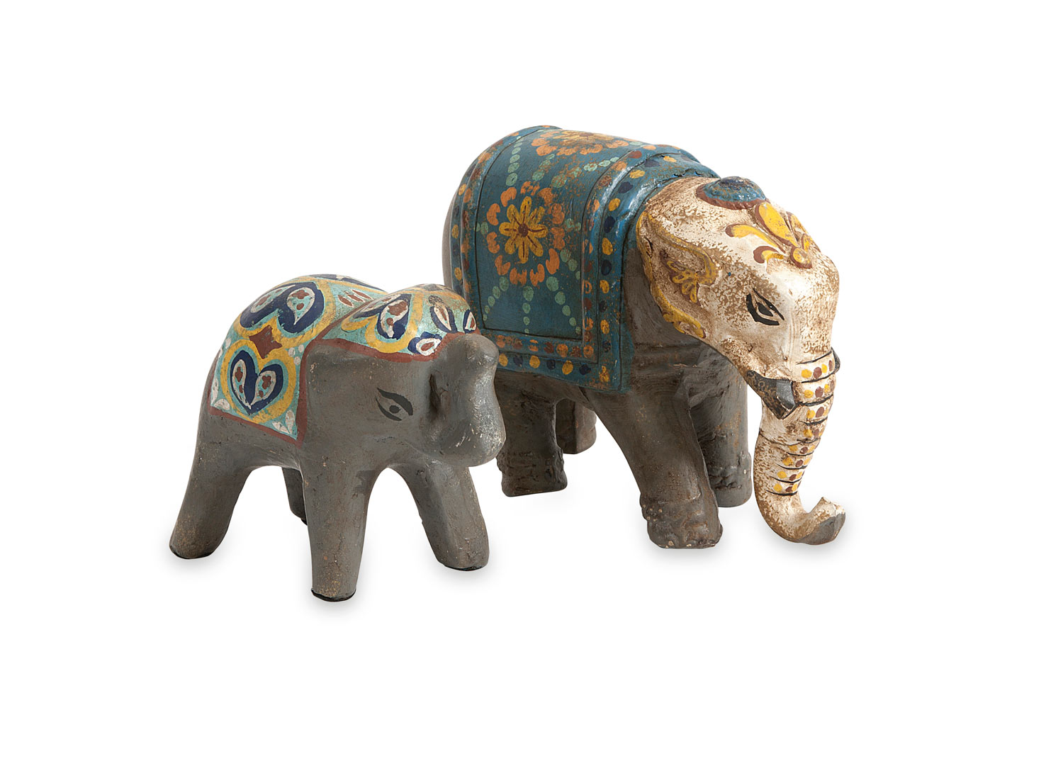 IMAX Haani Hand Painted Elephants - Set of 2