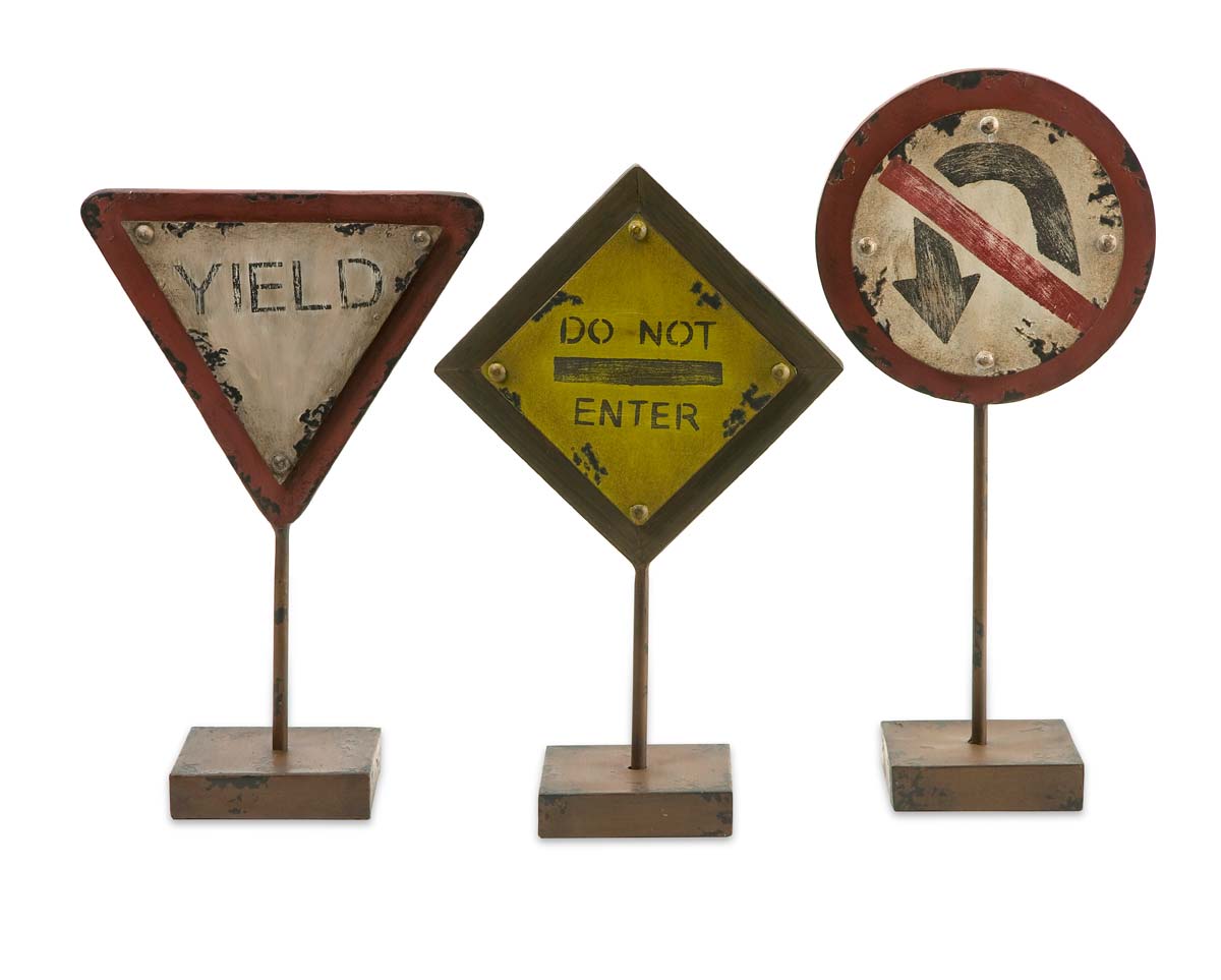 IMAX Tabletop Street Signs - Set of 3