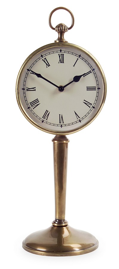 IMAX Antique Brass Pedestal Clock