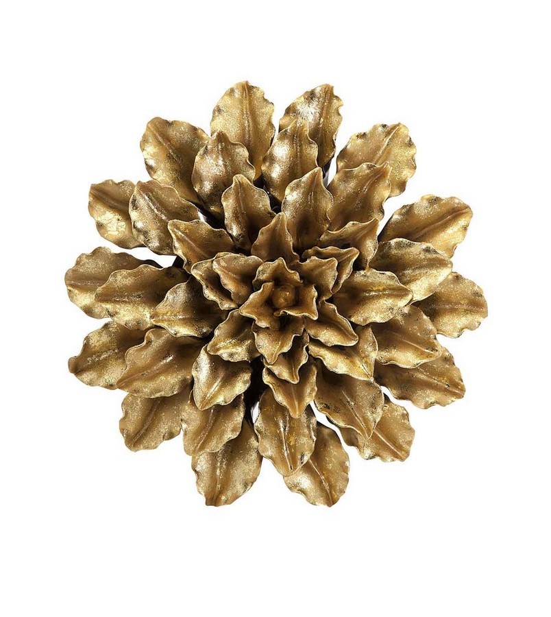IMAX Agatha Gold Leaf Porcelain Wall Flower