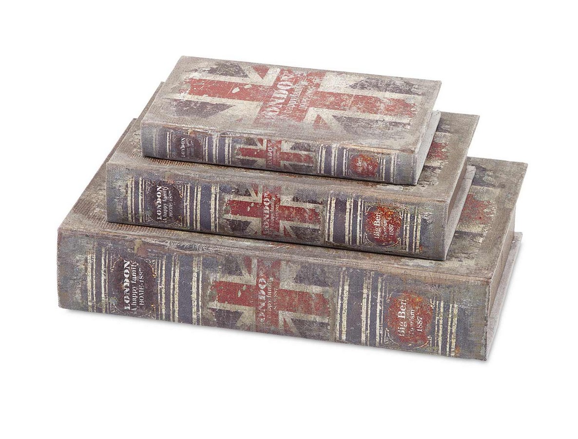 IMAX British Flag Book Boxes - Set of 3