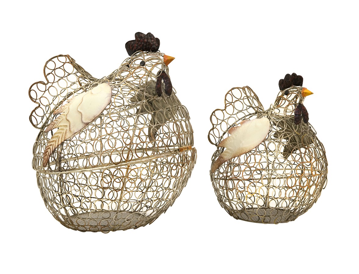 IMAX Elmore Wire Chickens - Set of 2