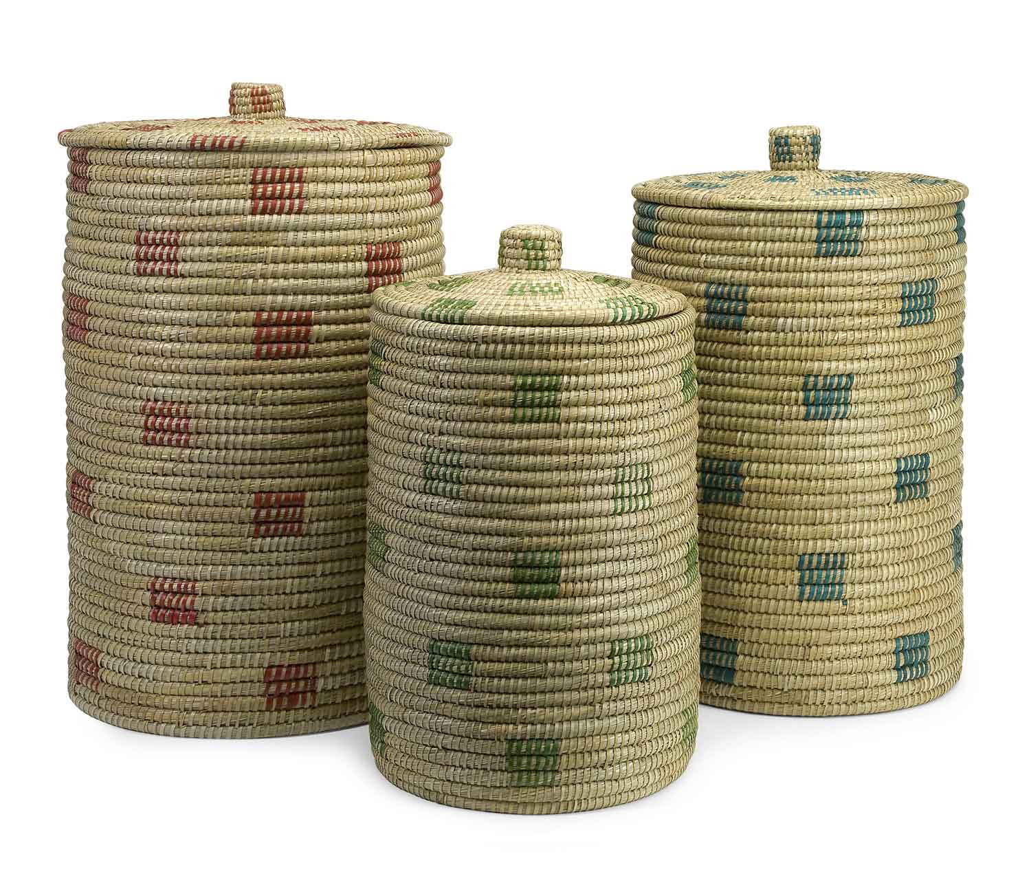 IMAX Afton Sea Grass Storage Baskets - Set of 3